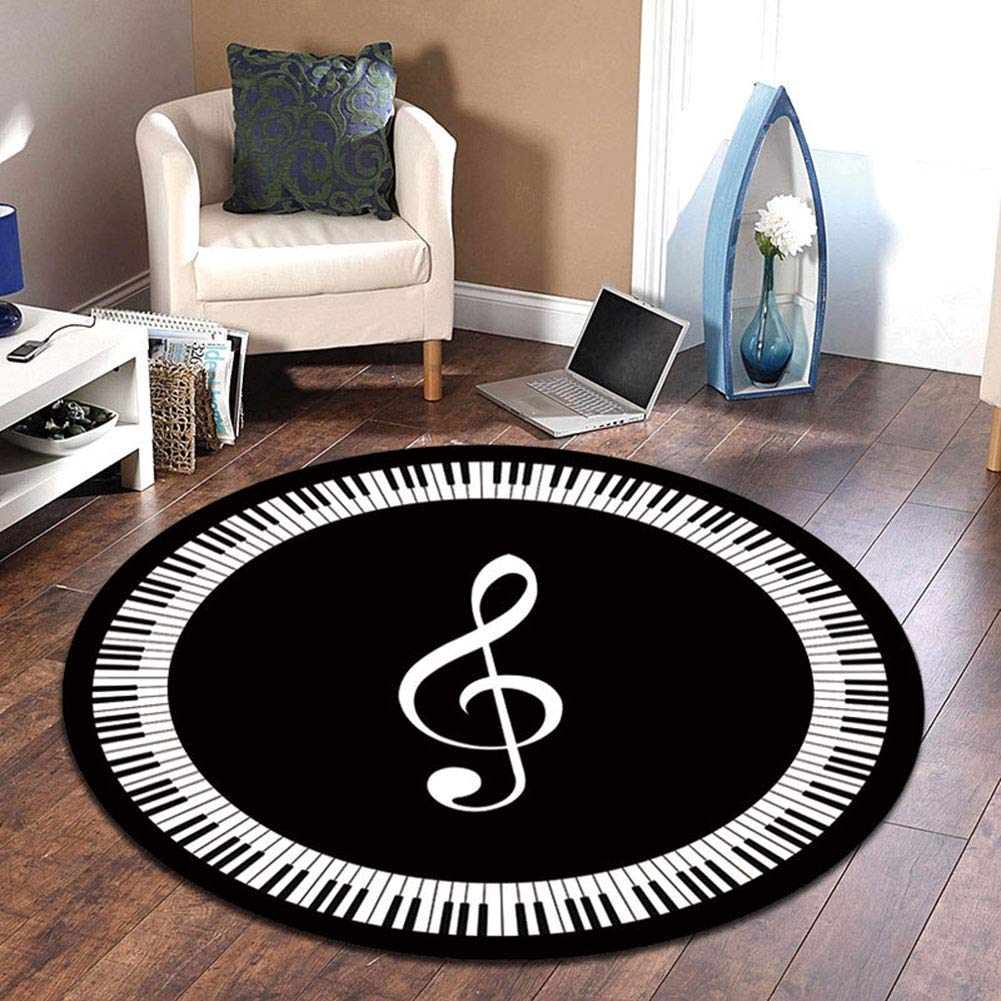Tapis rampant bébé pour protéger le sol avec motif piano rond de 100cm