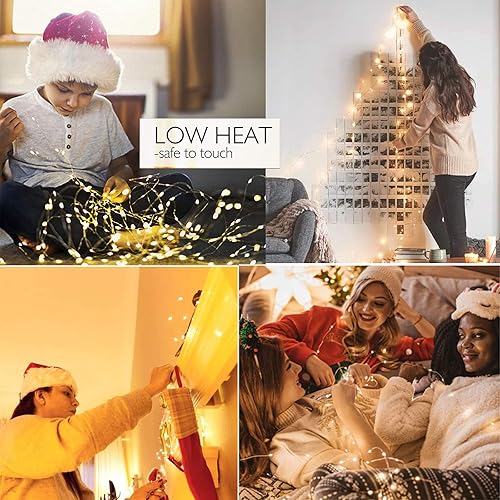 Miniatura 2 de YITING - Paquete de 24 30 luces LED de hadas que funcionan con pilas de 10.2 pies (9.8ft) de alambre de cobre, mini cadena de luces LED impermeables
