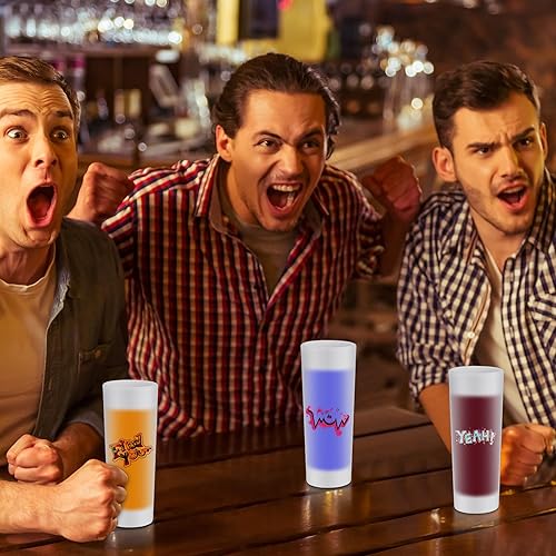 Miniatura 7 de 24 vasos de chupito esmerilados por sublimación de 3 onzas, vasos de chupito de sublimación personalizados con base pesada para vino, cerveza,