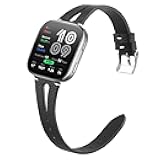 Compatible with Amazfit bip 6 bands, 20mm, 22mm Quick Release Slim Vintage Leather Strap Replacement for Women, Man, Wristband Compatible with Amazfit Active 2 Sqaure Smartwatch