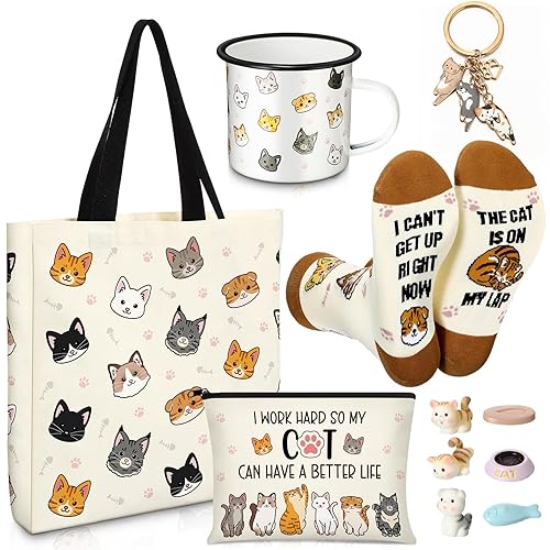 Cute Cat Lover Gifts for Women Birthday Gifts Baskets Set