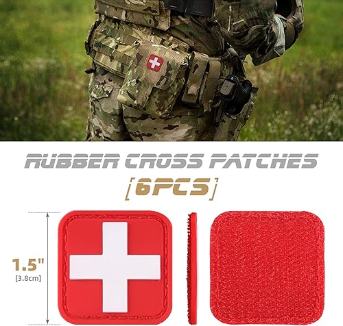 Miniatura 9 de LIVANS Parche de cruz roja médica, parche morable de primeros auxilios perfecto para IFAK táctico, bolsa de trauma EMT de 1.5-2 pulgadas, parche de