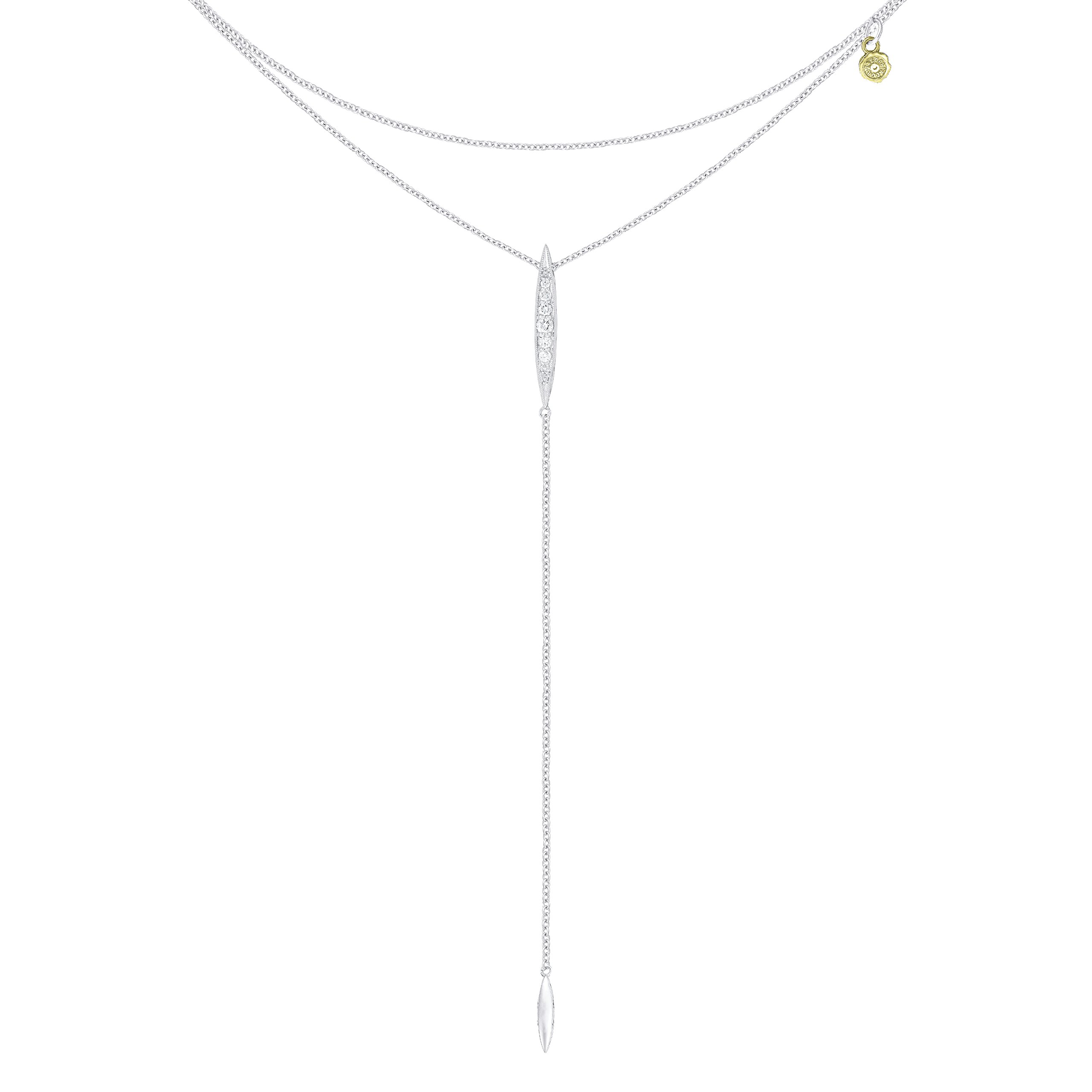 Tacori SN214 Ivy Lane Sterling Silver Surfboard Lariat Necklace (0.11 cttw, H-I Color, I2-I3 Clarity)