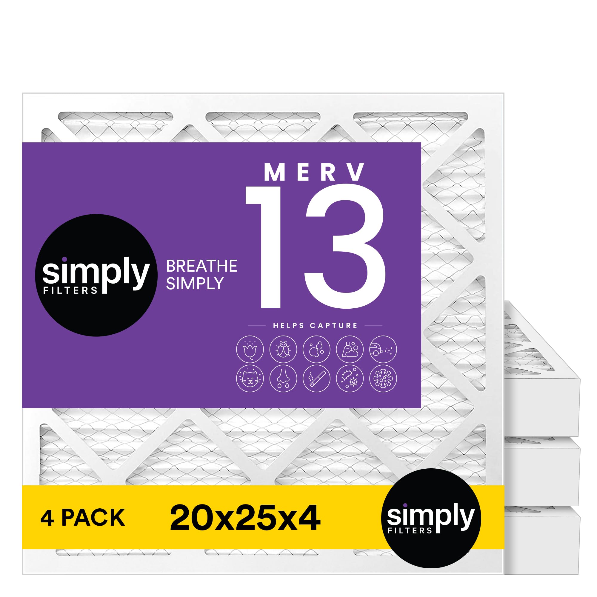 Simply 20x25x4 Air Filter, MERV 8, 4 Pack, Furnace Air Filter for HVAC (Actual Size:19.5"x24.5"x3.63") DUST, Pet, & Allergy Control — view 107