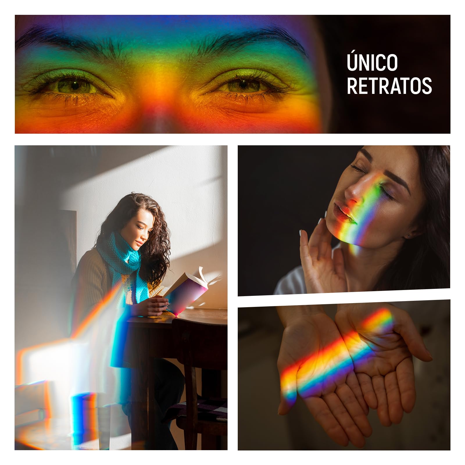 NEEWER Prisma Triangular de 4 Pulgadas/10cm, Cristal Óptico K9 para Fotografía de Prisma, Prisma de Fotografía de Efectos de Arco Iris, Enseñanza de Física de Espectro de Luz