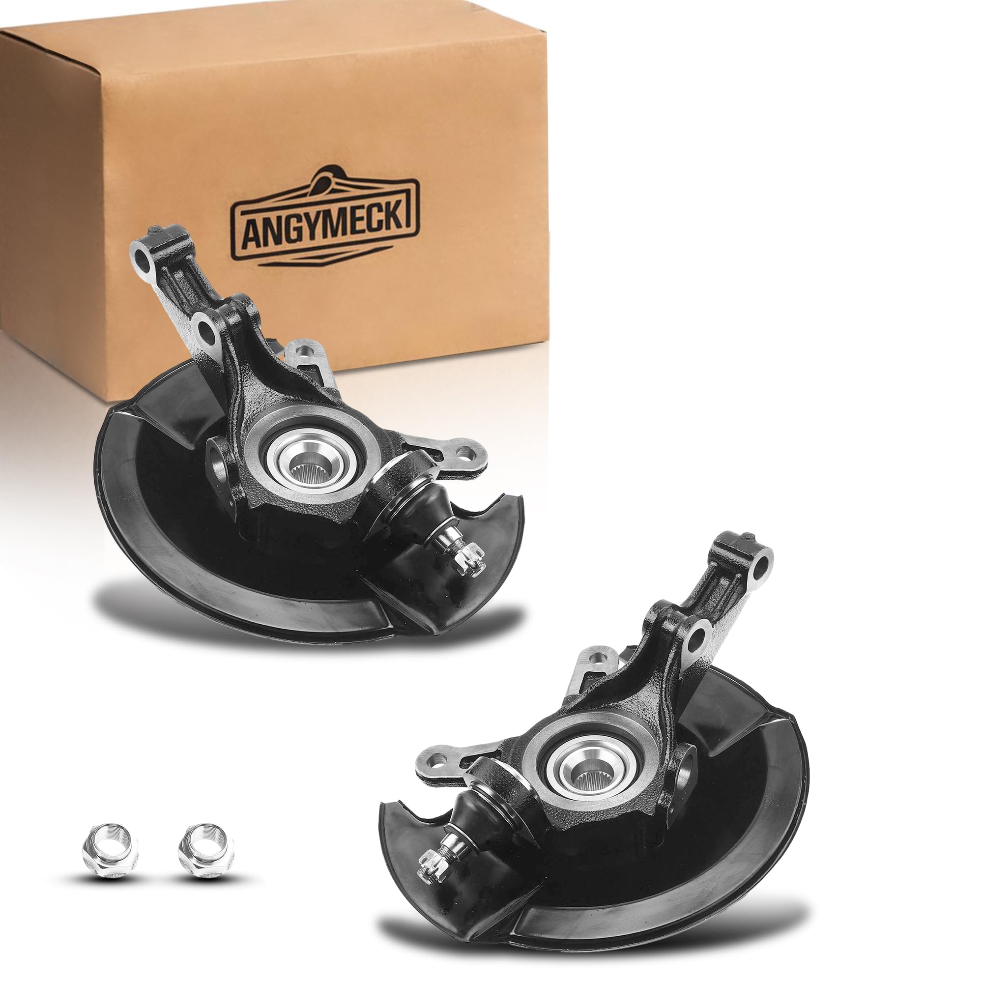 Pair Front Left&Right Steering Knuckle & Wheel Bearing Hub Assembly For 2003 2004 2005 HONDA CIVIC（ Fits L4 1.7L Only） 698494 698495 45255S01A00