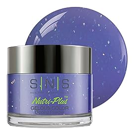 SNS Nail Dip Powder, Gelous Color Dipping Powder - Crystal Blue (Blue/Glitter) - Long-Lasting Dip Nail Color Lasts 14 Days - Low-Odor & No UV Lamp Required - 1oz