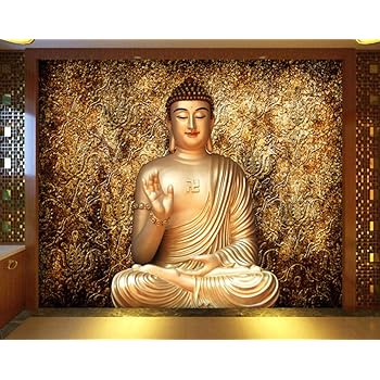 Amazon Com 3d Thai Style Metal Engraving Buddha Sculpture Photo Wallpaper Wall Murals Living Room Study Room Background Self Adhesive Canvas Wall Decoration 118 11x 68in Kitchen Dining