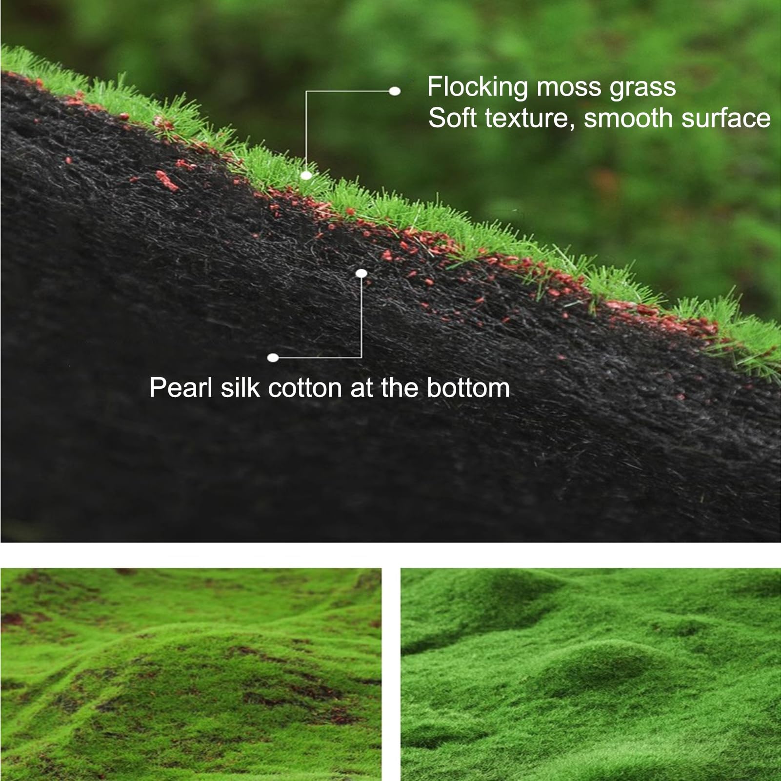 Tappeto in erba artificiale realistica, tappeto erboso sintetico per uso esterno, pannelli di muschio stabilizzato, per decorazione da parete del soggiorno e del giardino (G)