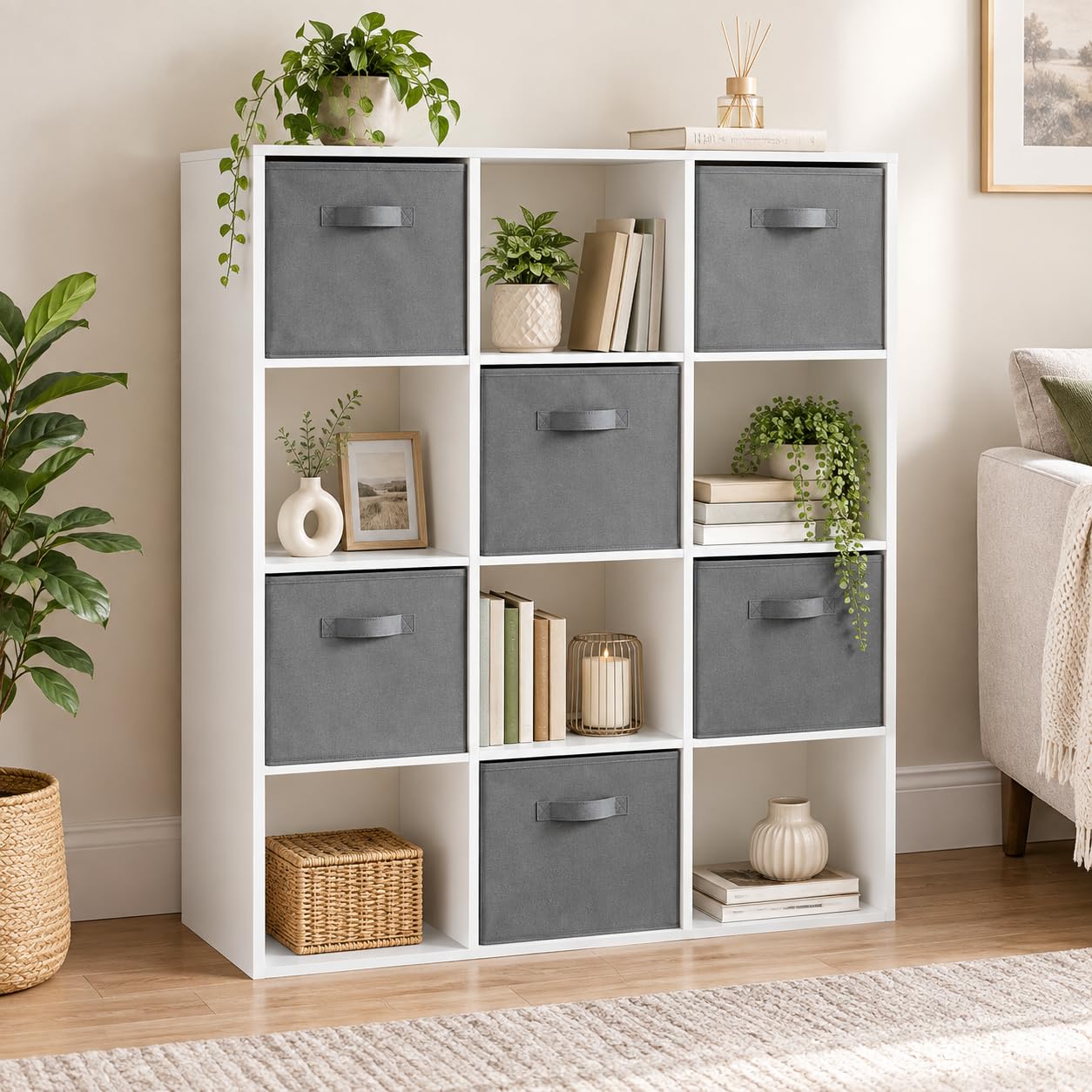 spot on dealz® 12 Cube Storage Unit Book Case Wooden Storage Cabinets Book Shelf Shelves Bookcases and Shelving Units Display Furniture Indoor Living Room Decor