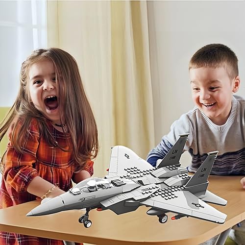 Miniatura 5 de Avión de combate militar F-15 Eagle Fighter compatible con Lego, 270 piezas de avión de juguete para niños a partir de 10 y adultos, juguetes de
