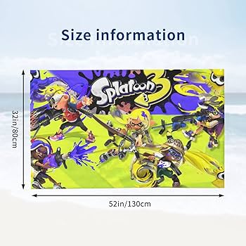 Amazon｜Putidadl スプラトゥーン3 バスタオル ビーチタオル