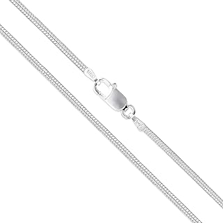 Sterling Silver Round Snake 0.8mm 0.9mm 1mm 1.2mm 1.6mm Chain 925 Italy Necklace