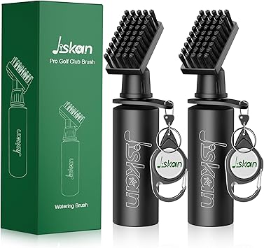 2 Pack Pro Golf Club Cleaner Brush Combo with Squeeze Water Bottle 7.5 Inches Holds 4 Ounces of Water