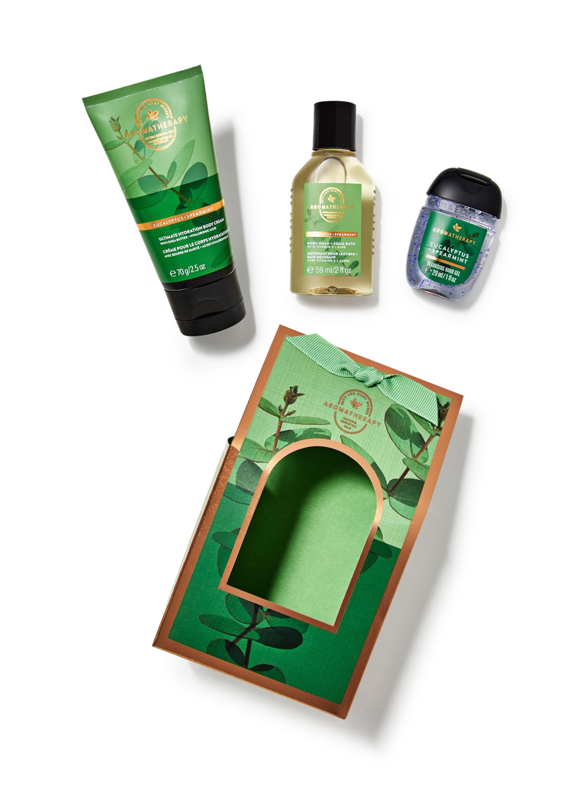 Bath and Body Works Aromatherapy Eucalyptus Spearmint Gift Set, 3-Piece Spa Collection with Body Cream, Bath Gel and Sanitiser-picture-55