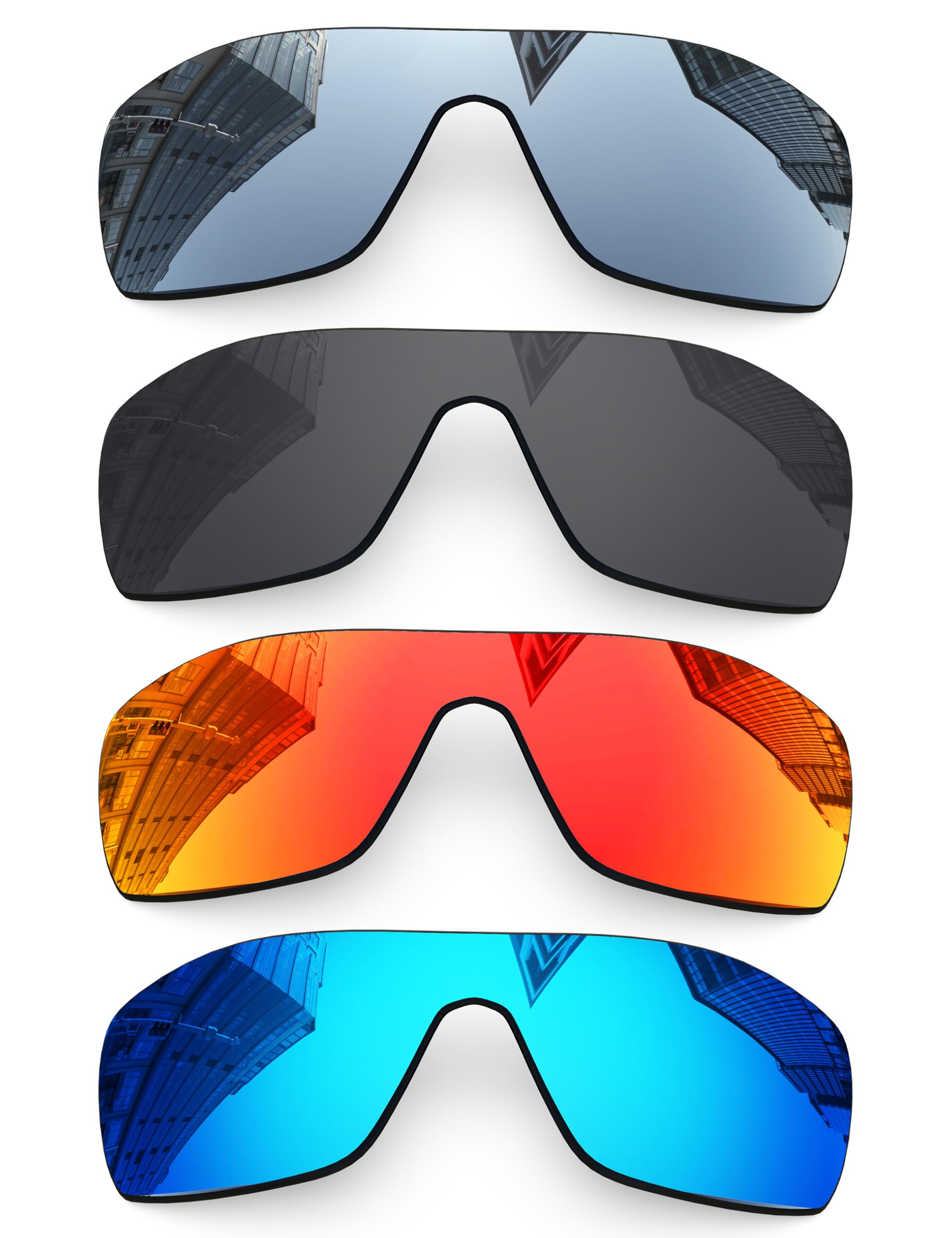 Lentes de repuesto polarizadas de 1,6 mm para gafas de sol Oakley Batwolf OO9101, protección UV, lente de espejo oscuro, piezas de reparación y kit