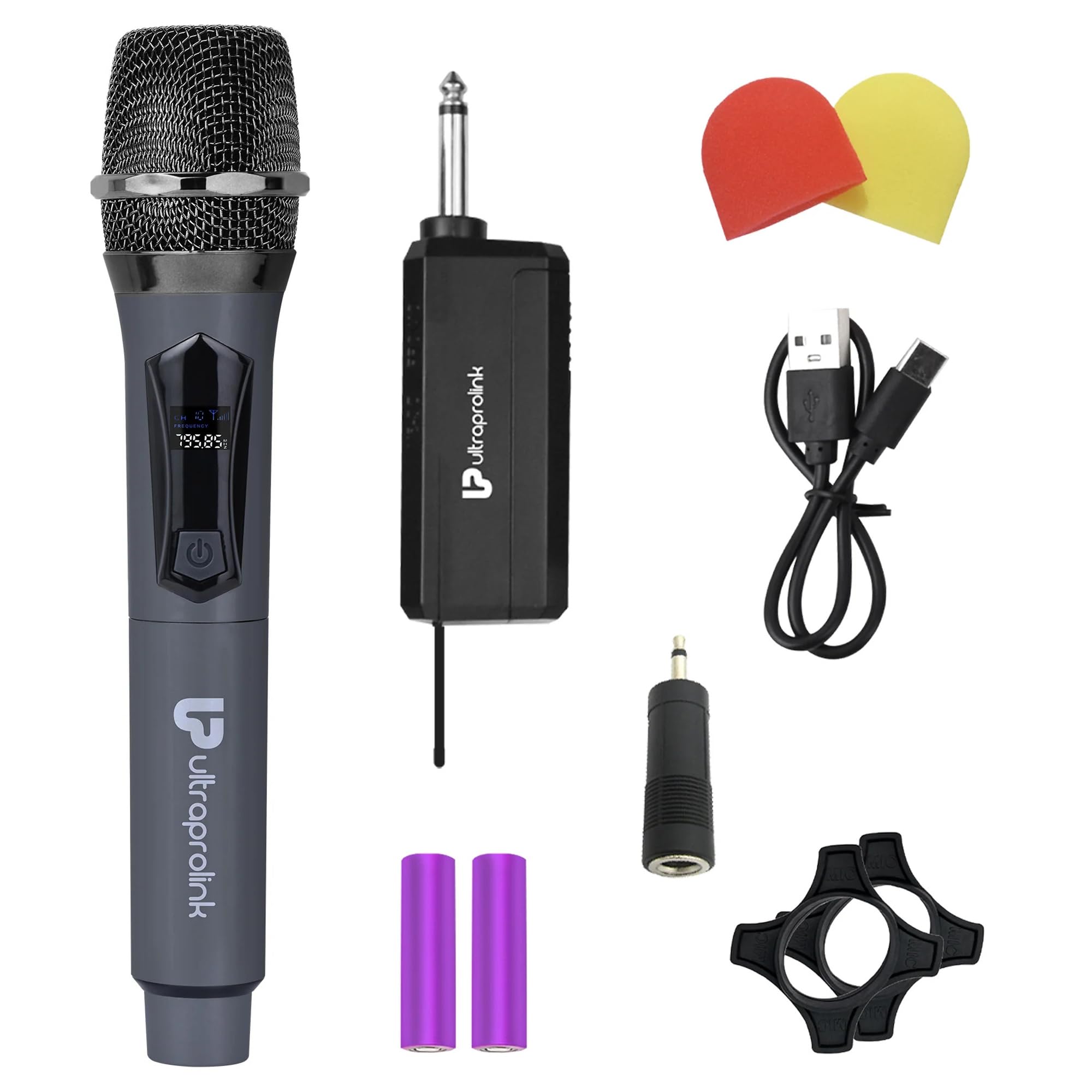 ULTRAPROLINK Dynamic Wireless Microphone & Receiver Set |UHF Frequency| 50m/164ft Operating Distance |for Karaoke,Singing,Podiums,Home Theatres, Party Speakers,Portable Speakers| Sonic Solo-image-8