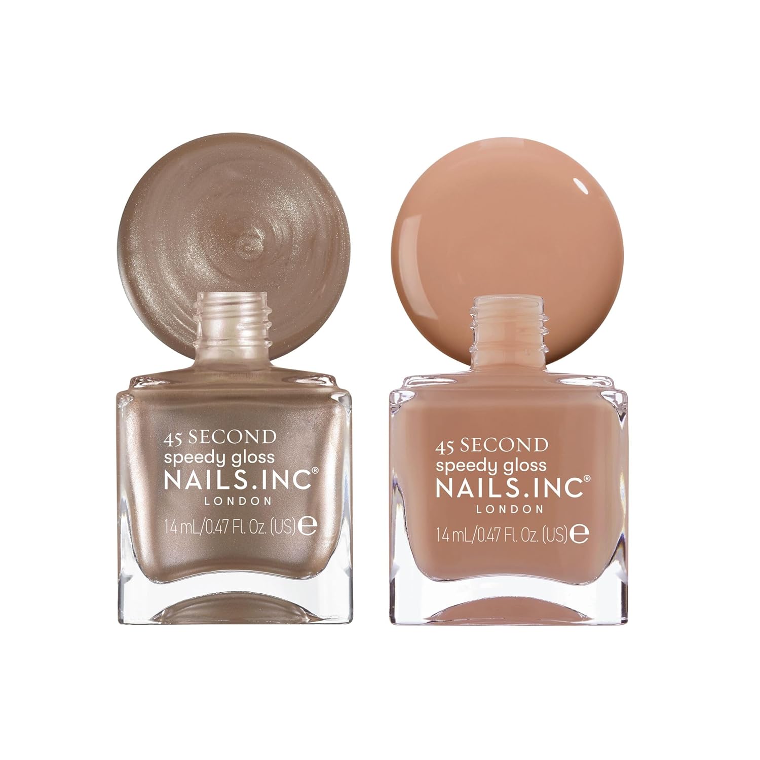 Nails Inc 45 Second Speedy Gloss Mocha Mousse Nail Polish Duo, Espresso Nude Shades, Brown Hues, Glossy, No Chip, Long Lasting, Quick Dry, Air Dry, Professional Manicure & Pedicure, Vegan, 2 Piece Set - Image 5
