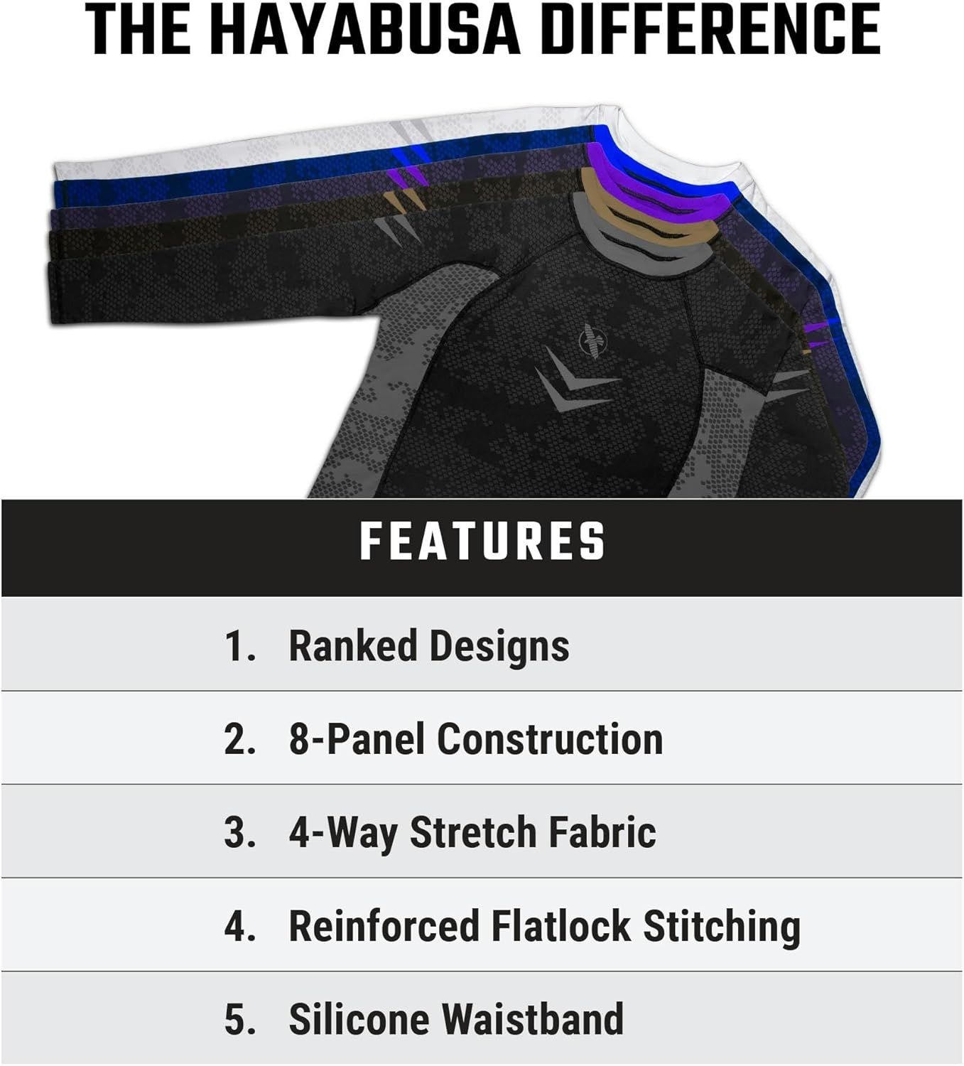 Hayabusa Men's Ranked Long Sleeve BJJ Rash Guard