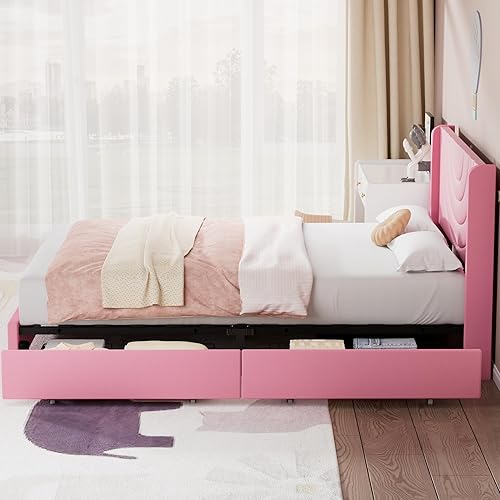 Miniatura 24 de VECELO Base de cama tamaño matrimonial tapizada con cabecera de tela, soporte de listones de madera, no necesita somier, base de colchón, color