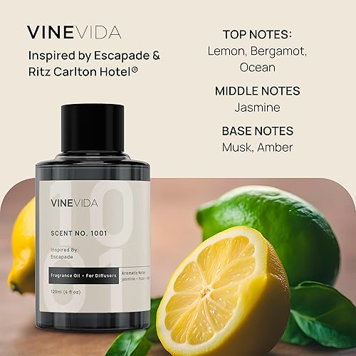 Miniatura 3 de VINEVIDA Paquete de 4 aceites difusores de fragancia de hotel, difusores de aromas de hotel para el hogar, aceite esencial de aroma de hotel, aroma