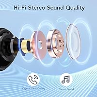 Vista 3 de Auriculares inalámbricos Bluetooth, estuche de carga inalámbrica, auriculares impermeables con micrófono integrado, graves estéreo, reproducción