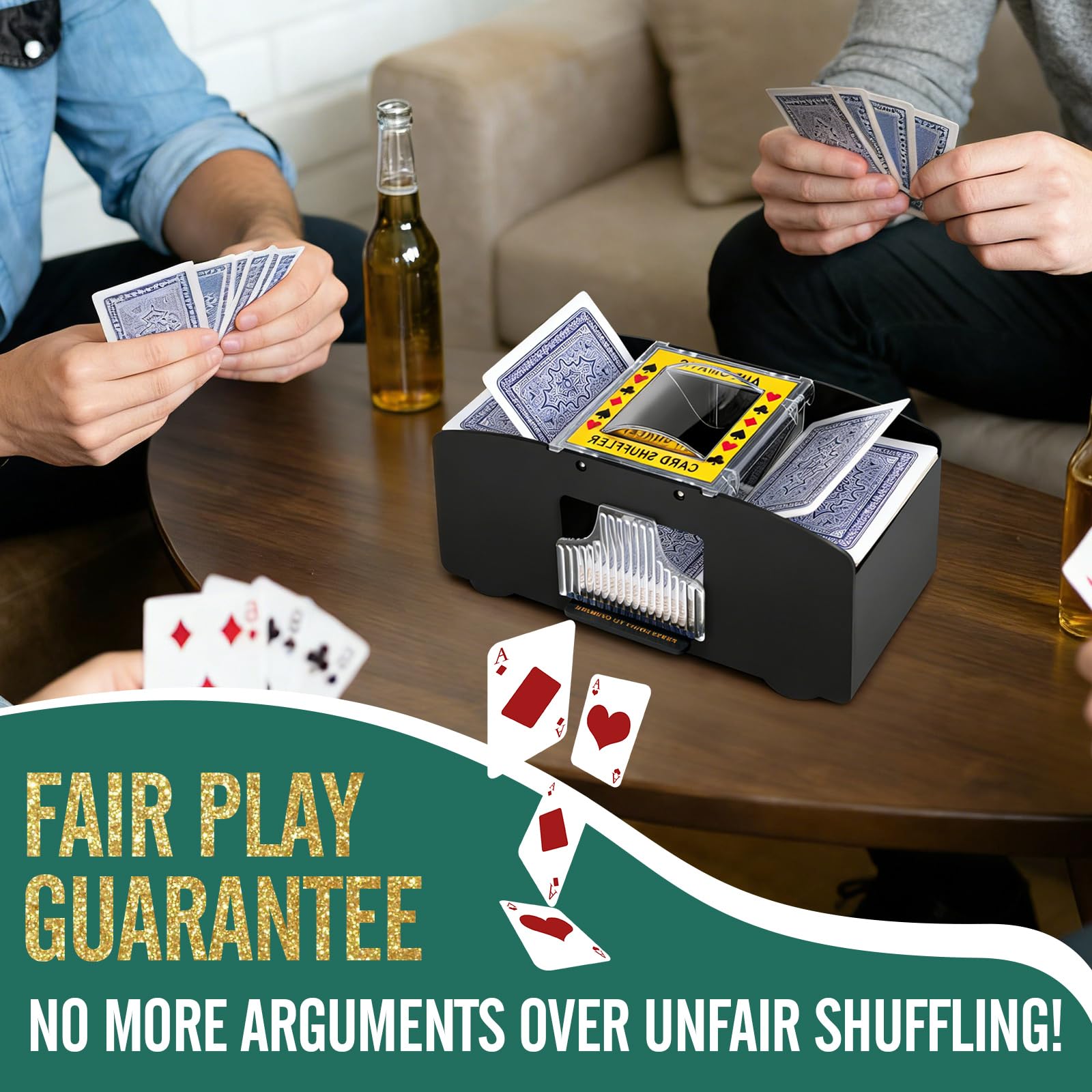 Barajador Automático de Cartas, Máquina Mezcladora de Cartas Eléctrica 2 Mazos para UNO, póquer, Texas Hold'em, Canasta, Blackjack