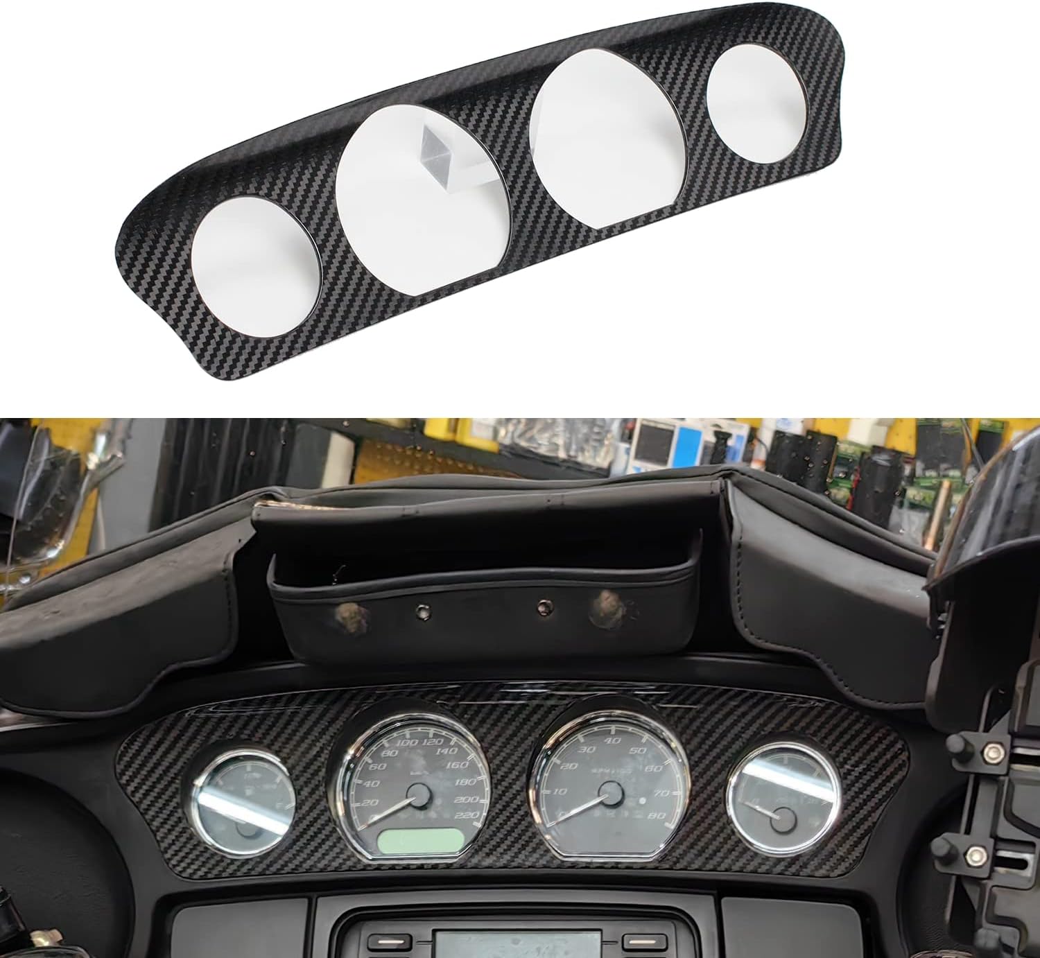 POWER JAMES Carbon Fiber Inner Fairing Trim Cover Panel Console for Harley Street Glide ST Ultra Limited Electra Glide 2014-2023