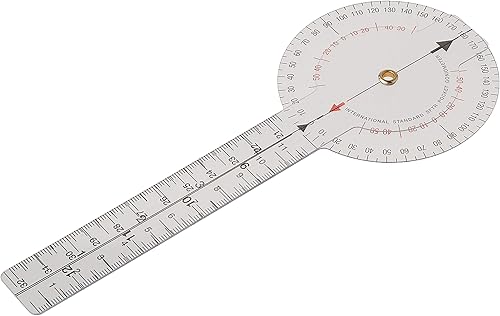 Rehabilitation Advantage Goniómetro plástico de 8 pulgadas ISOM de 360 grados, 0.1 libra