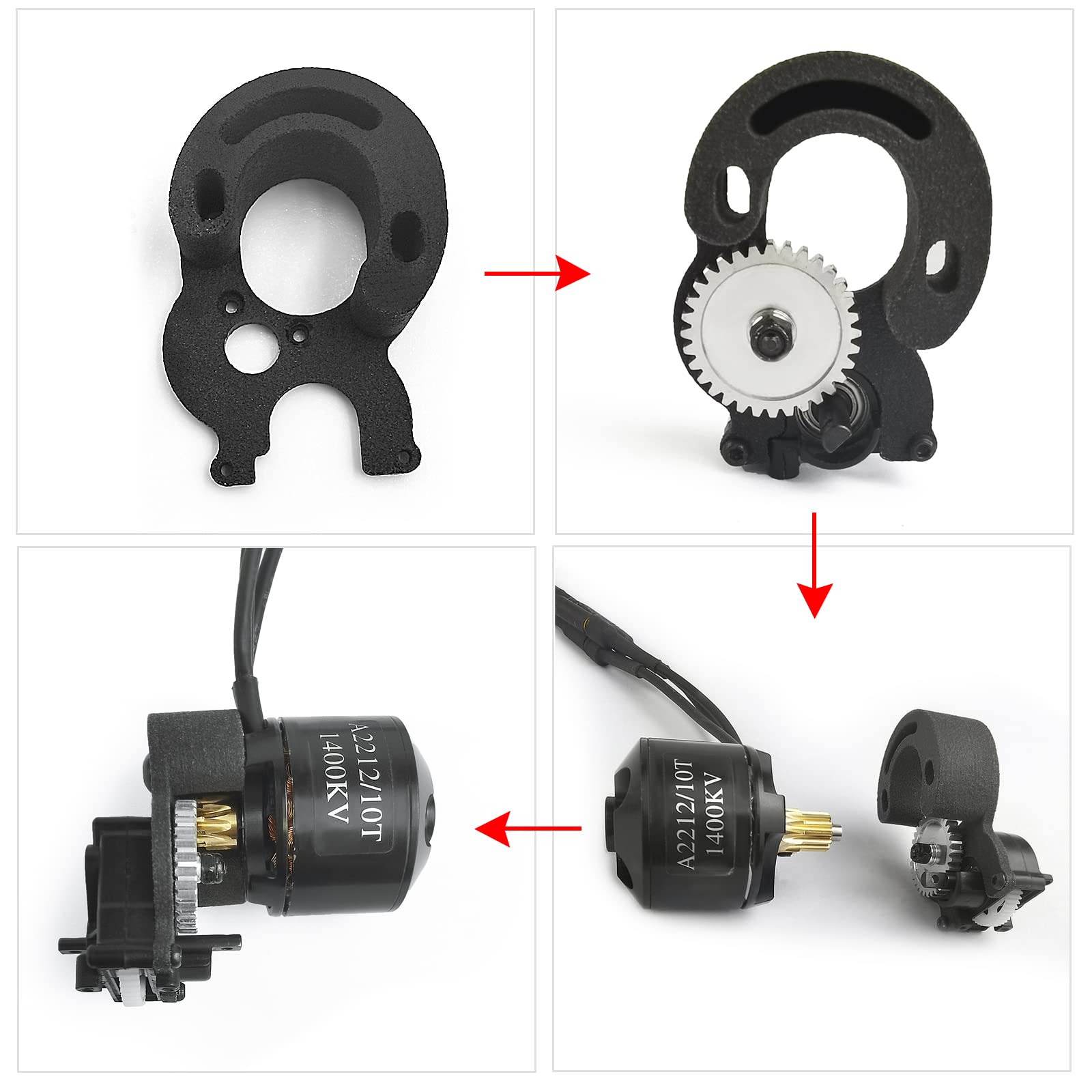 AXspeed Brushed To Brushless Motor Kit – Für 1:24 Axial SCX24 RC Crawler, 1400KV