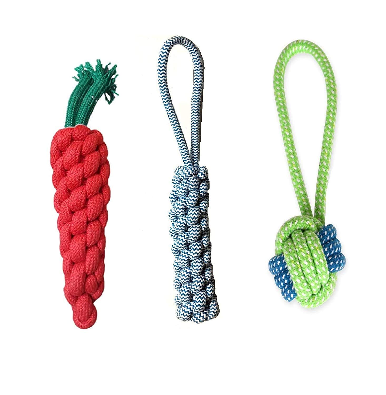 THE DDS STORE Dog Chew Toys for Puppy Teething & Training (Carrot + Tug + Puppy Tug), Dog Rope Toy Combo of 3 for Small Dogs & Puppies (B08L888HDC) Amazon Price History, Amazon Price Tracker