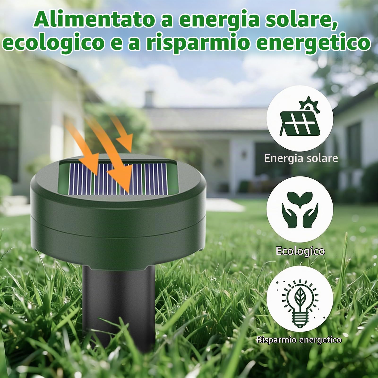 Repellente Solare per Talpe, 4 Pezzi Repellente Ultrasuoni per topi, Solare Repellente Zanzare, Impermeabile Scaccia Talpe Solare, Repellente ad energia Solare per Anti-Arvicola,Gopher,Serpent