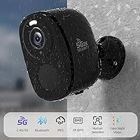Vista 9 de Rraycom 5G/2.4G WiFi Security Cameras Wireless Outdoor, 2K Battery Powered AI Motion Detection Siren Alarm Home Indoor Camera