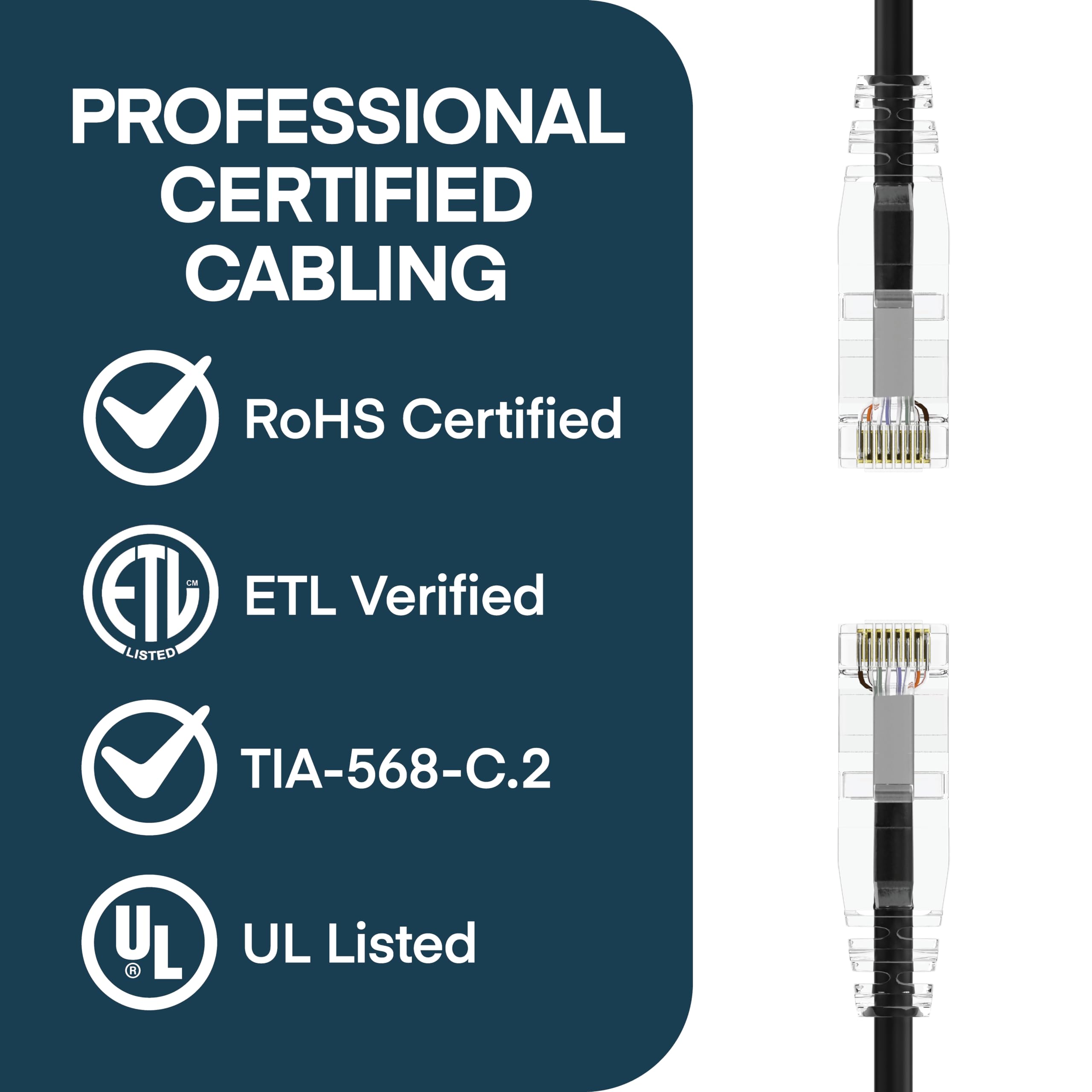 Paquete de 10 cables de conexión Ethernet delgados Cat6 de 28 AWG, cable de red, arranque transparente, cable de Internet Cat 6, cable Cat6, cable de conexión nominal para centro de datos,
