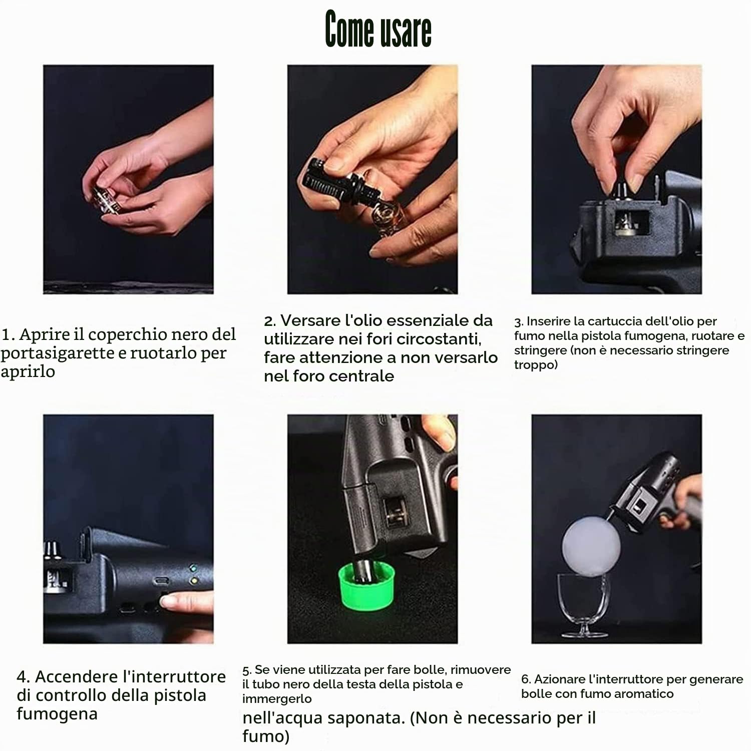 Pistola Infusore di Fumo Alimentata Via USB, Kit Pistola Bolle per Affumicatore di Cocktail, Generatore di Fumo Freddo Elettrico Portatile, Blaster di Aromi, Macchina Affumicatrice