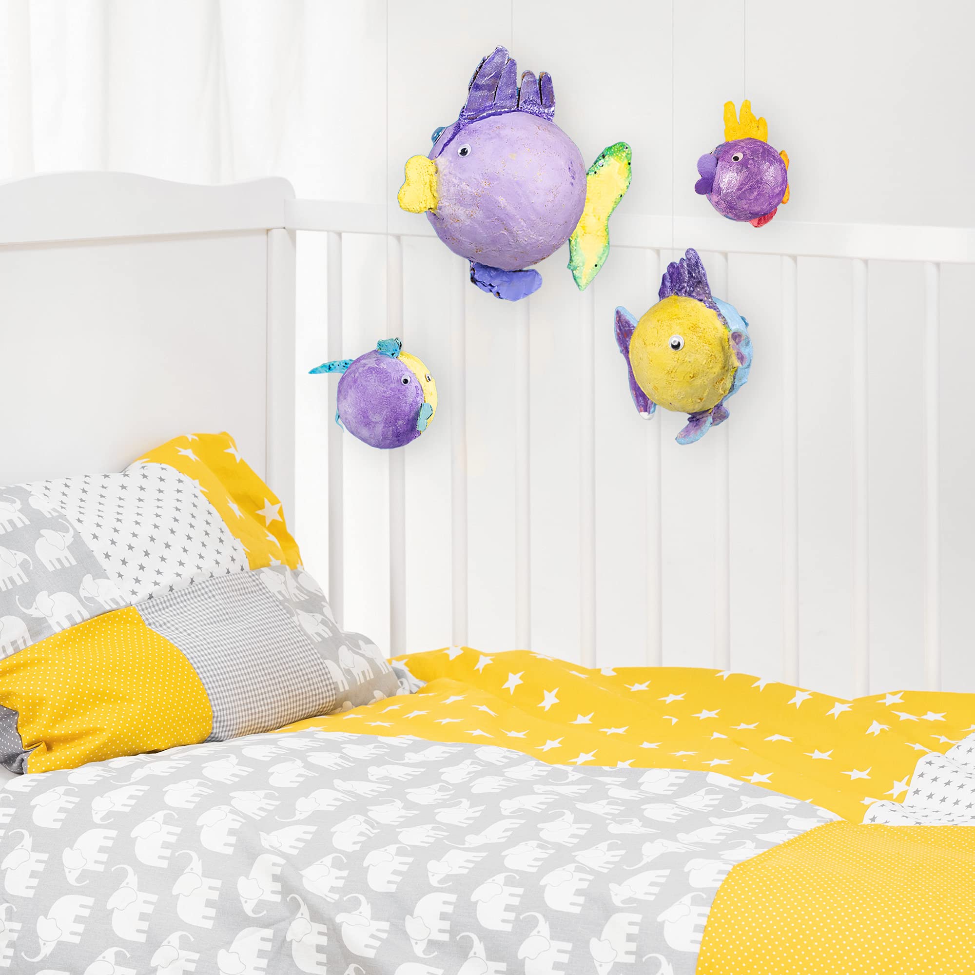 Navaris 10x Baby Belly Bandage Bandage - Zestaw drukowania gipsu mrowienia 15 x 300 cm - Bandaża wrażeń gipsowych do majsterkowania - paski tynkowe do brzucha dla niemowląt - żółty