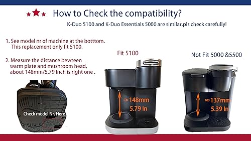 Miniatura 4 de Repuesto de cafetera de vidrio compatible con cafetera Keurig K-DUO 5100, no compatible con modelos K-DUO Essentials 5000 y 5500  K-DUO Generation2