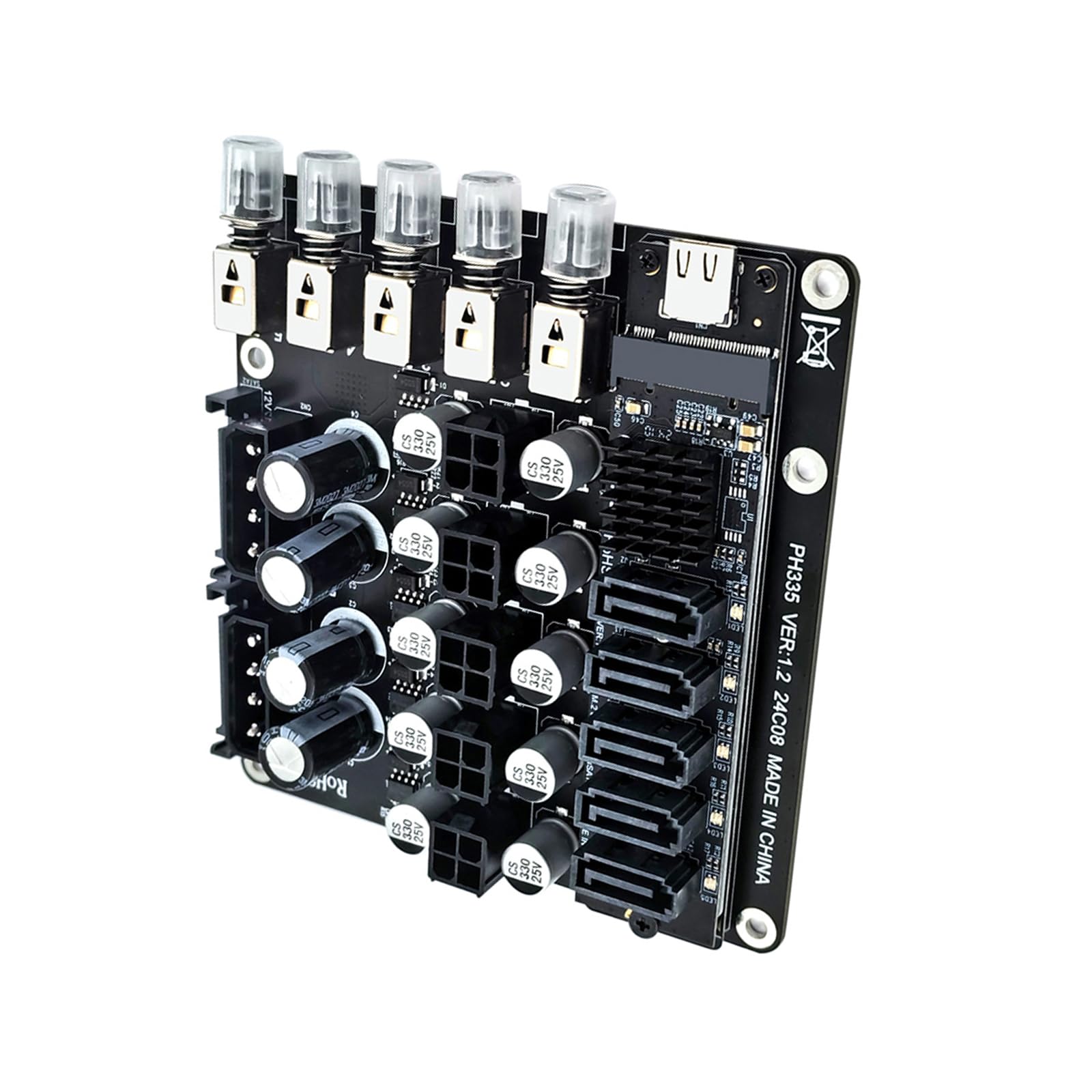 Adattatore di alimentazione multiplo, 2 x 4 pin a 4 pin 5 V 12 V scheda di alimentazione per la gestione dell'alimentazione, adattatore modulo Switcher per hard disk