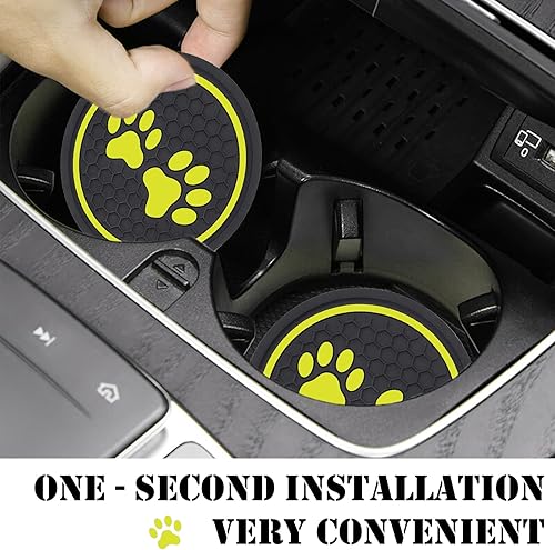 Miniatura 3 de Pack-2 - Portavasos para automóvil, posavasos antideslizantes de silicona, posavasos de automóvil con patas de perro, accesorios para el interior