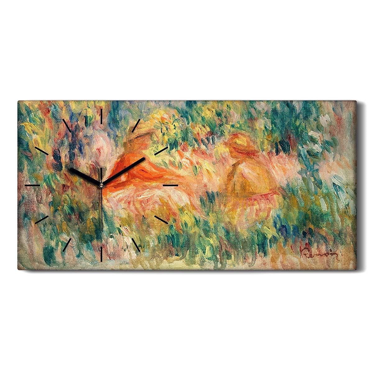 Horloge sur Toile de Silence Absolu 60x30cm Art Abstrait