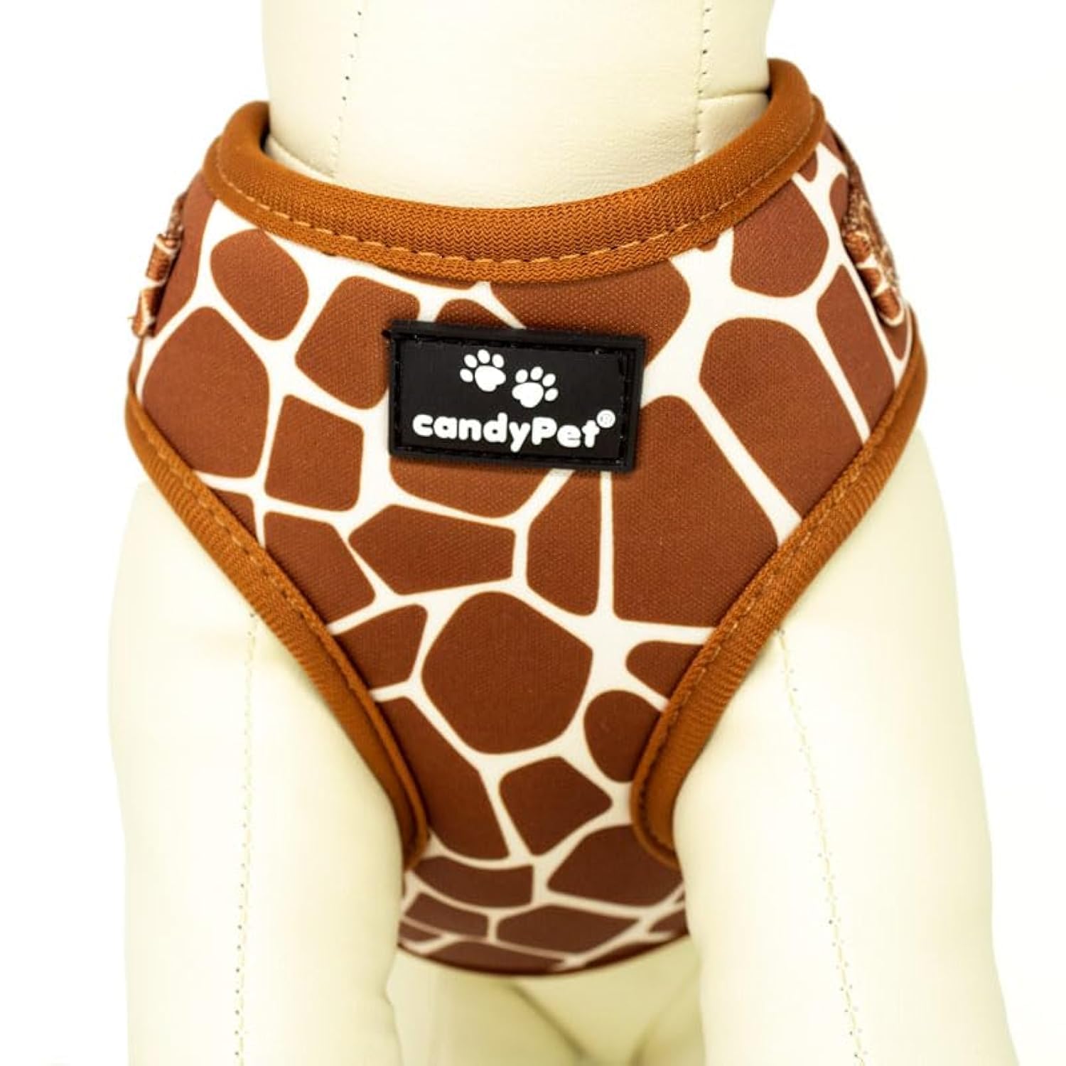 candyPet® - Adjustable Dog Collar and Chest Harness, Neoprene and Breathable Mesh, Giraffe, S