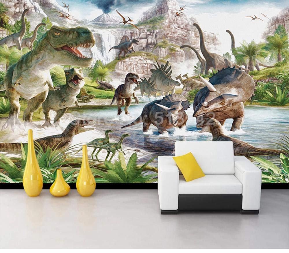 Mural chambre dinosaure 3D grand format en papier peint intissé haute définition