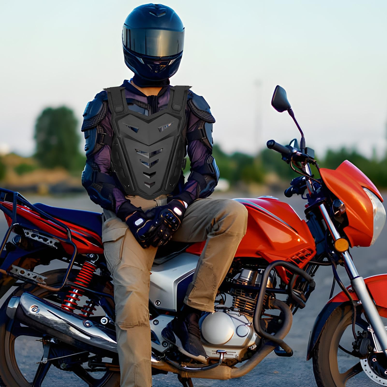 Kamizelka motocyklowa Regulowana Amortyzująca Oddychająca