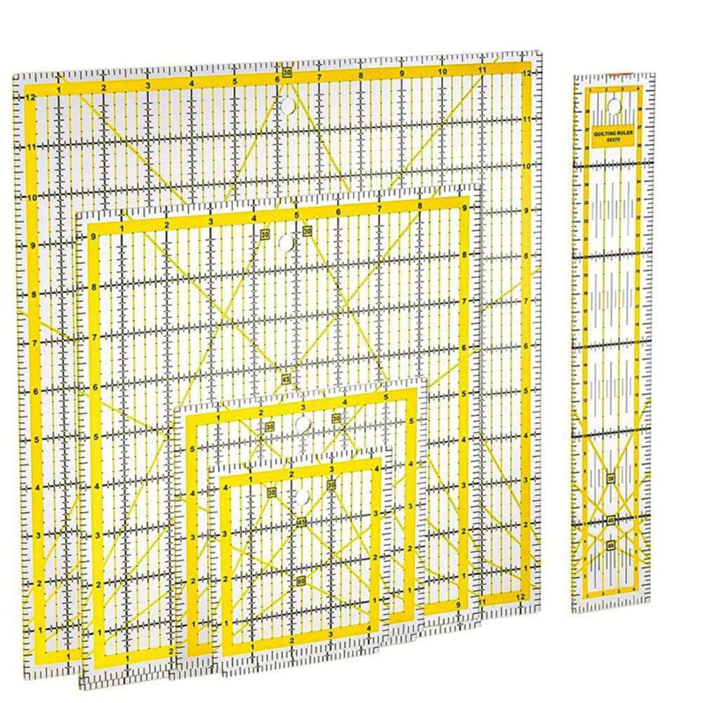 Règles de quilting acrylique transparentes pour découpe de tissu