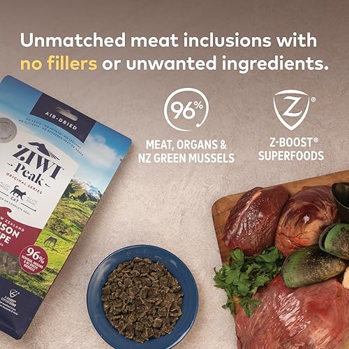 Miniatura 4 de ZIWI Peak Alimento para gatos secado al aire, totalmente natural, alto en proteínas, sin granos e ingredientes limitados con superalimentos (carne