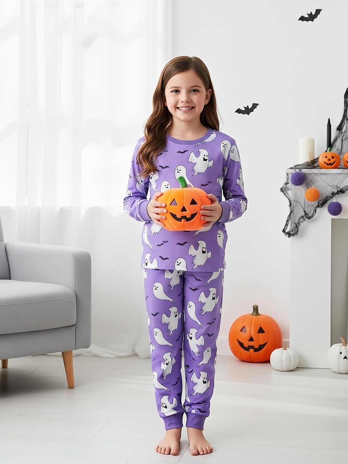 IFFEI Family Matching Halloween Pajamas Sets with Pockets for Photos