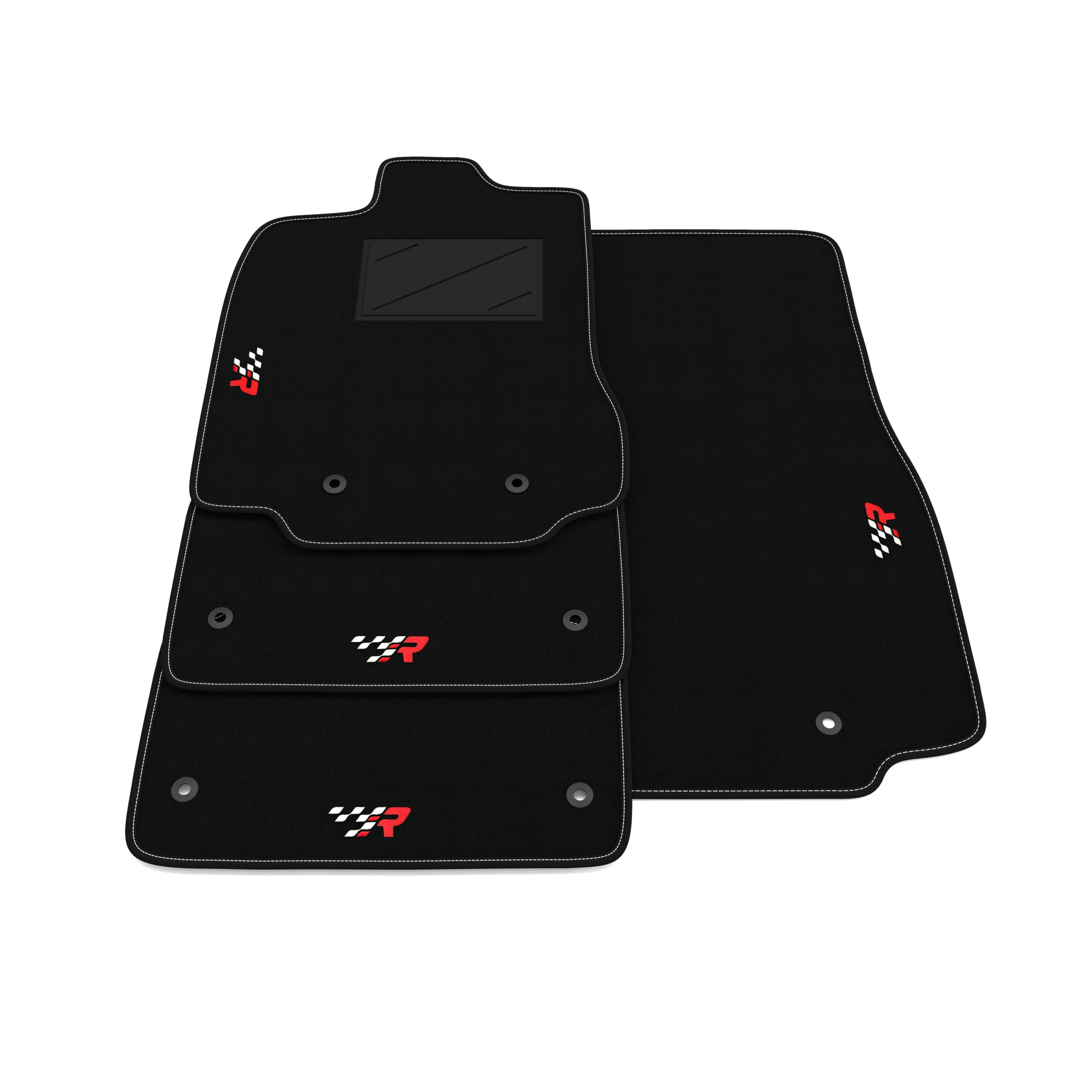 Set de Tapis de Voiture compatibles avec Jaguar XF Sportbrake 2012-2015 | Tapis sur Mesure en Moquette, Broderie R Racing, sur Mesure