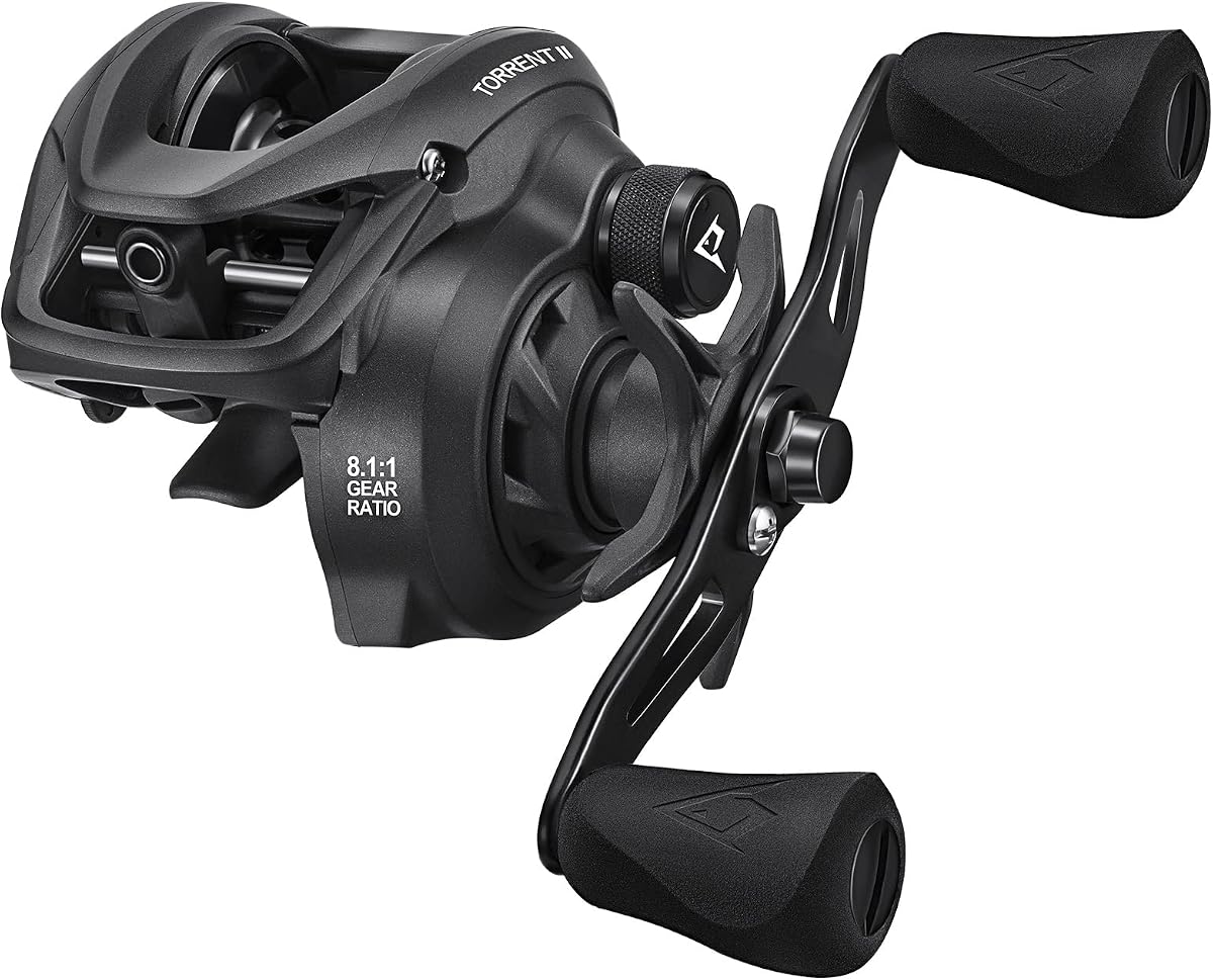 Torrent II Baitcasting Reel, 20LB Drag, Magnetic Brake | Smooth casting, 6+1 bearings, 6.75 oz body, 6.6/8.1 ratios,low-profile body