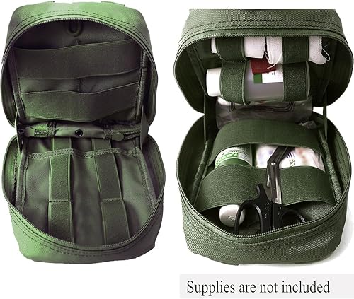 Vista 22 de Carlebben EMT Pouch MOLLE Ifak Pouch Tactical MOLLE Medical First Aid Kit Utility Pouch Canela,CP Camouflage,Verde