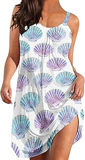 Falda de verano para mujer, falda de playa sin mangas, divertida, estampada, informal, vacaciones, playa, minivestido